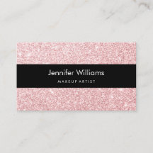 Pink Sparkly Glitter Business Card