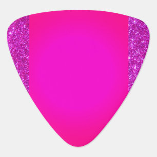 Pink Sparkly Hot Pink Rock n Roll Guitar Pick
