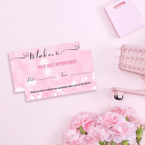 Pink Sparkly Makeup Artist Glamour Bokeh Sequin  Business Card