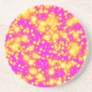 Pink Sparks Drink Coaster by Lynnes_creations at Zazzle