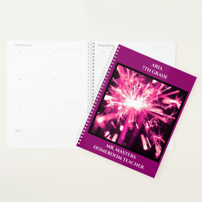 Pink Sparks School Classroom  Planner (Display)