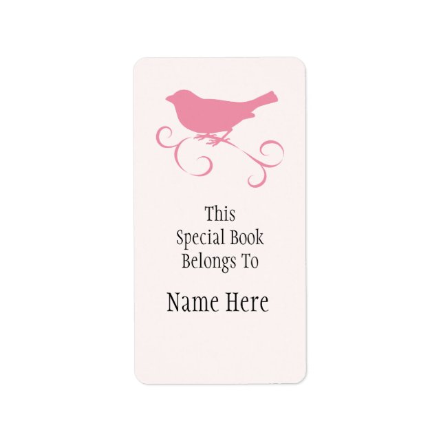 Pink Sparrow Bookplate (Front)
