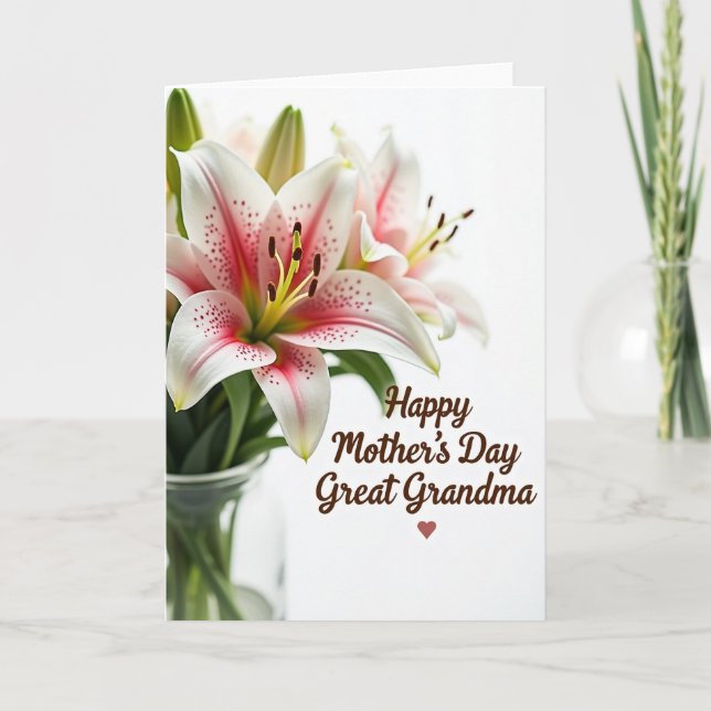 Pink Speckled Bloom Mothers Card (Front)