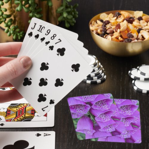 Pink Speckled Foxglove Floral Poker Cards