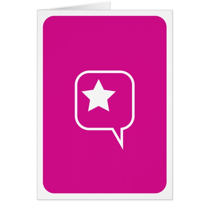 pink speech bubble star greeting cards