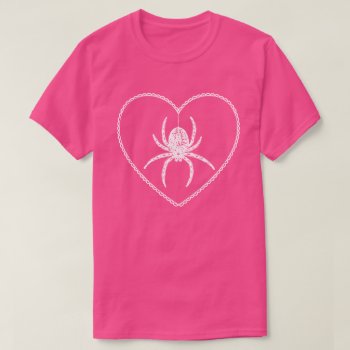 Pink Spider Heart T-shirt by opheliasart at Zazzle