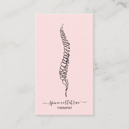 Pink Spine Vertebrae Orthopedic Doctor Business Card
