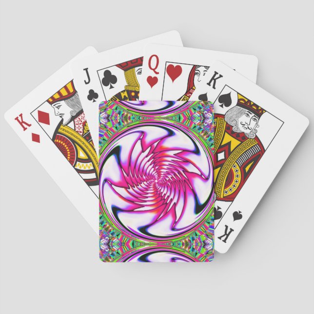Pink Spiral freak out Poker Cards (Back)