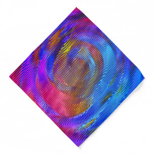Pink spiral rainbow with relief and messy stripes bandana