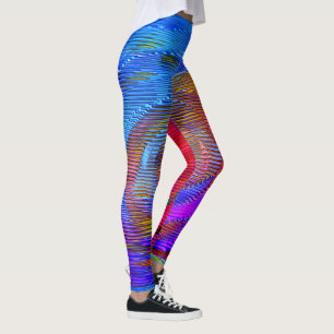 Pink spiral rainbow with relief and messy stripes leggings
