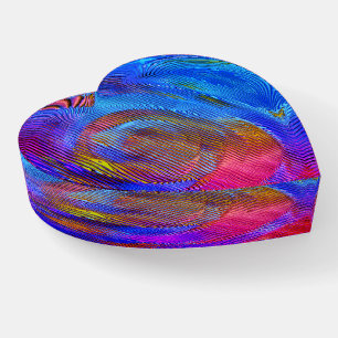 Pink spiral rainbow with relief and messy stripes paperweight