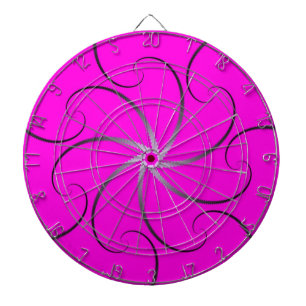 Pink Spiral Star Dartboard With Darts