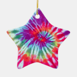 Pink Spiral Tie-Dye Ornament