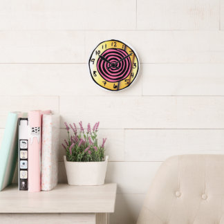 Pink Spiral Wonderland Clock