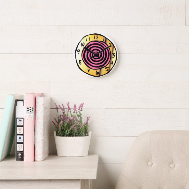 Pink Spiral Wonderland Clock (Reading Room)