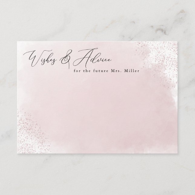  Pink Splash Minimalist Wishes & Advice Cards (Front)