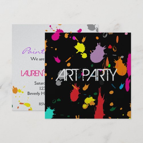 Pink Splatter Invitation