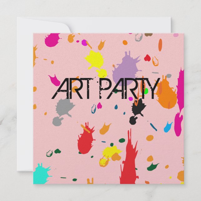 Pink Splatter Invitation (Front)