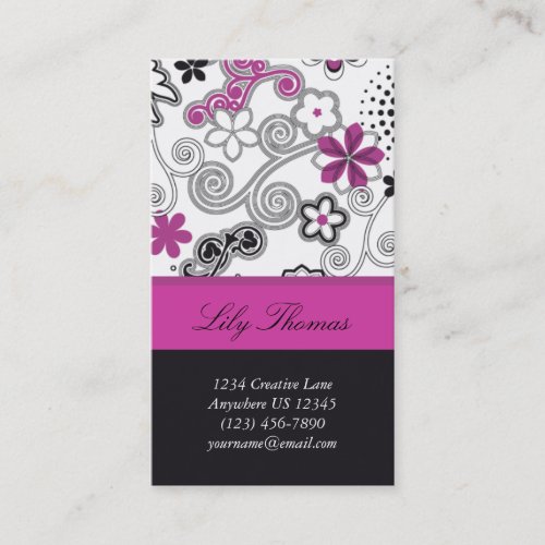 Pink Splendar Profile Card Business Card