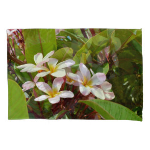 Pink Splendor, Pink Frangipani Blooms On A Tree Pillow Case
