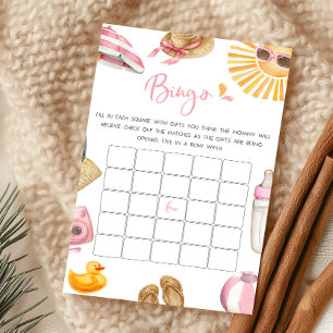 Pink Splish Splash Baby Shower Bingo Game