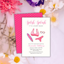 Pink Splish Splash Surf Beach Girl Baby Shower