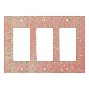 Pink Sponge Pattern and Geometric Tile Light Switch Cover