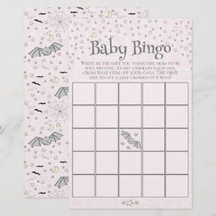 Pink Spooky Cute Baby Bingo Baby Shower Game