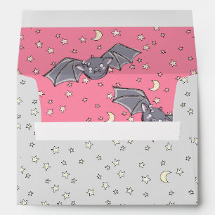 Pink Spooky Cute Bats Envelopes