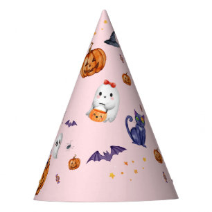 Pink Spooky Halloween Birthday Party Hat