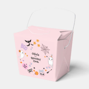Pink Spooky One Cute Ghost Halloween 1st Birthday Favor Boxes