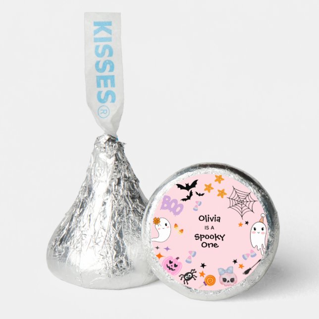 Pink Spooky One Cute Ghost Halloween 1st Birthday  Hershey®'s Kisses® (Front)