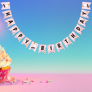 Pink Spooky One Cute Halloween Happy Birthday Bunting Flags