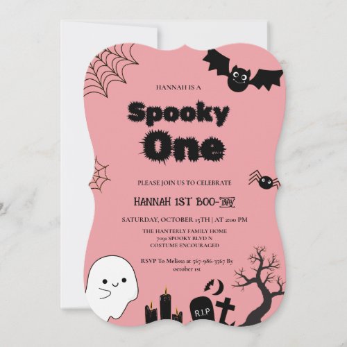 Pink Spooky one Halloween first birthday party