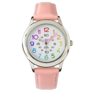 Pink Sport Watch for Girls Labeled Hands