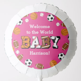 Pink Sports Baby Shower Balloon