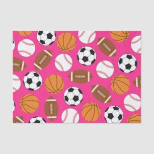 Pink Sports Birthday Party Tissue Paper