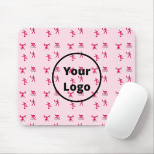 Pink sports business pattern mouse pad