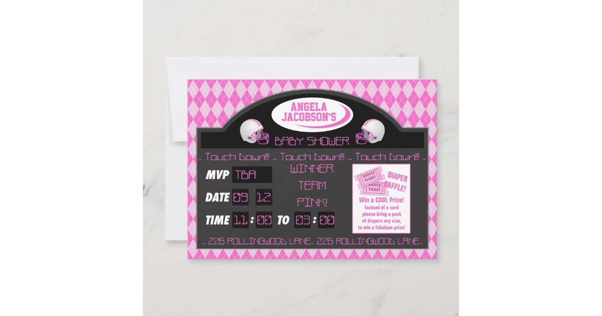 football ticket baby shower invitations