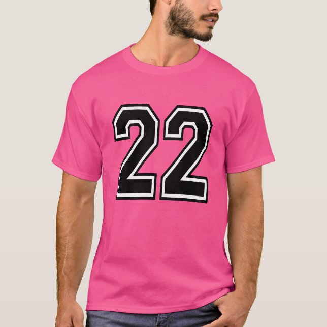 Pink Sports Jersey Number 22 T-Shirt (Front)