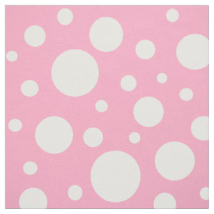 Powder Pink and White Polka Dots Fabric bypaper_and_frill