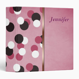 Pink Spots Personlized 3 Ring Binder