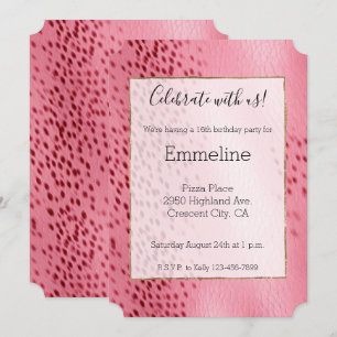 Pink Spotted Animal Print Invitation