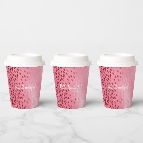 Pink Spotted Animal Print Paper Cups