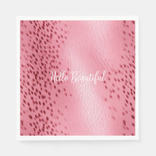 Pink Spotted Leopard Animal Print Napkins