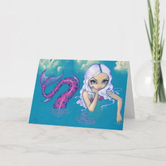 "Pink Spotted Mermaid" Greeting Card