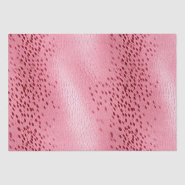 Pink Spotted Pink Leather Look Tissue Paper (Front)