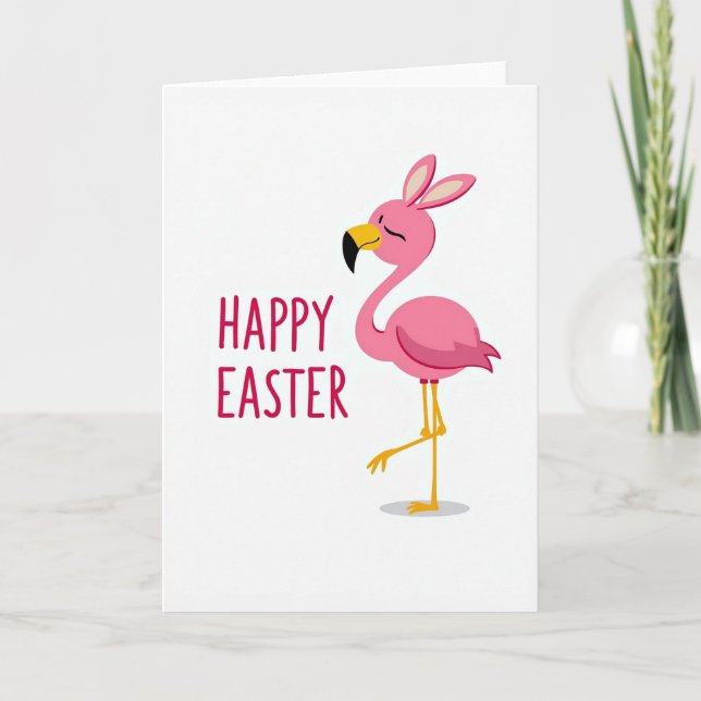 Pink Spring Bird Easter Card (Front)