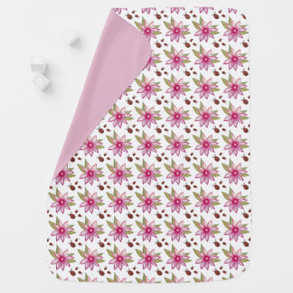 Pink Spring Bloom Ladybugs with pink back Baby Blanket