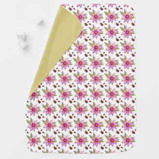 Pink Spring Bloom Ladybugs with yellow back Baby Blanket